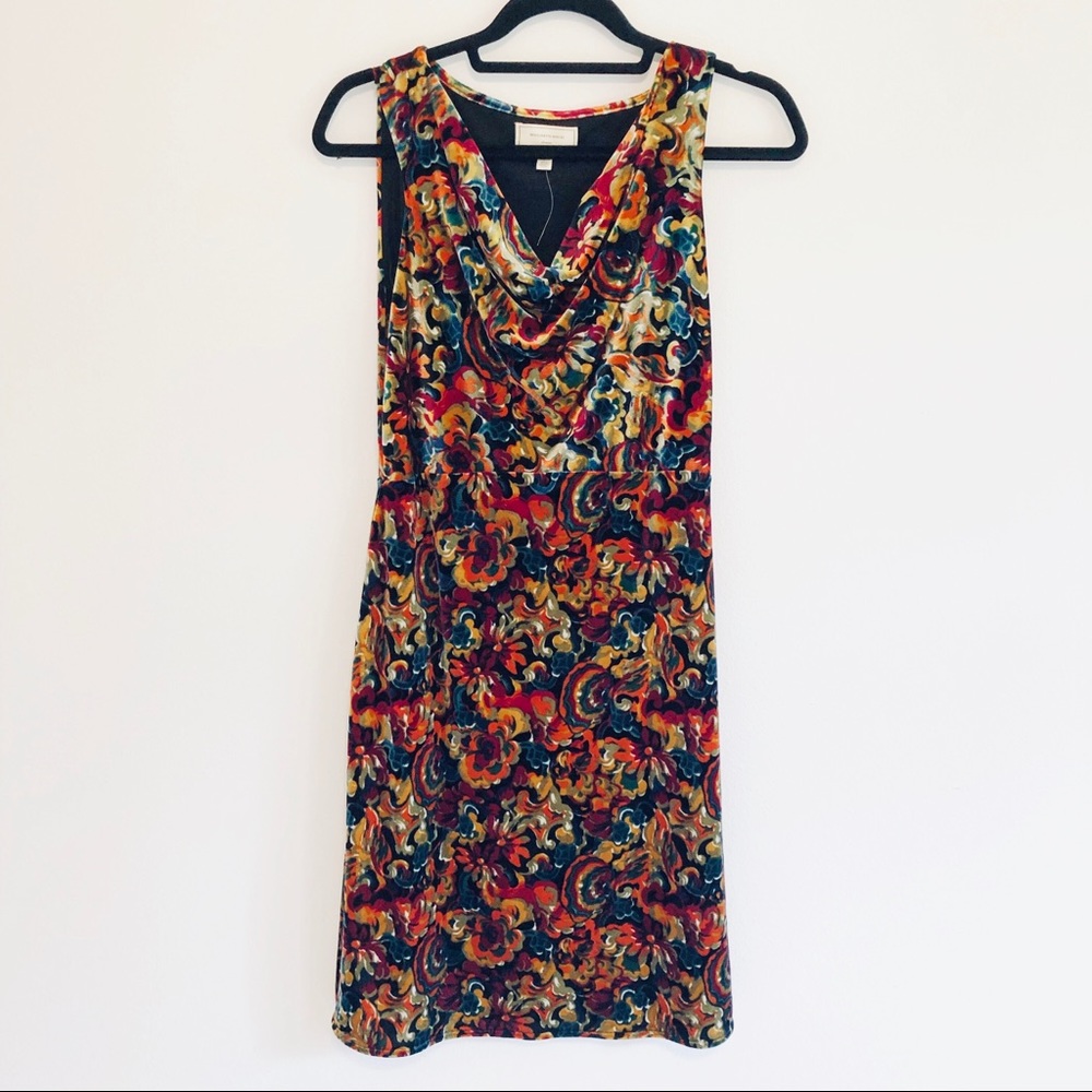 NWOT Anthropologie Velvet Cowl Neck Dress